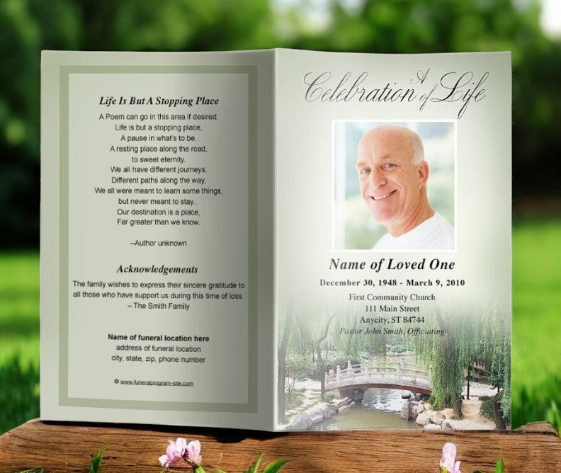 Bridge Funeral Program Template