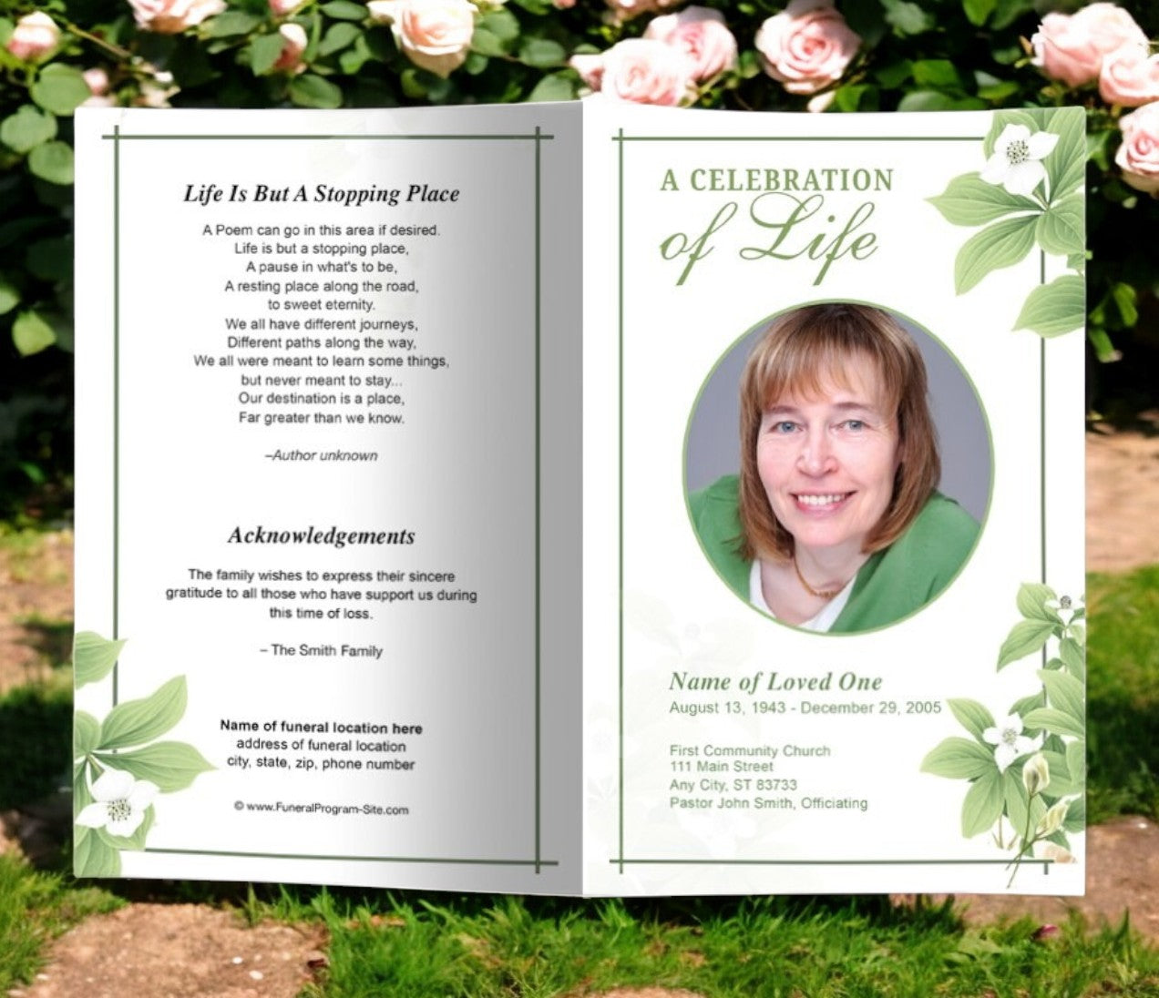 May Funeral Program Template