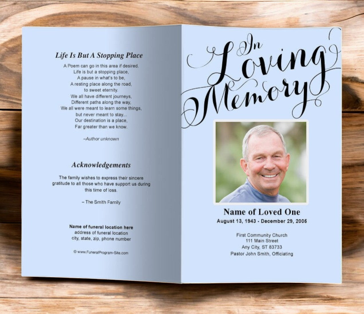 In Loving Memory Funeral Program Template