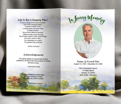 Panorama Funeral Program Template