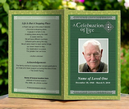 Celtic Funeral Program Template