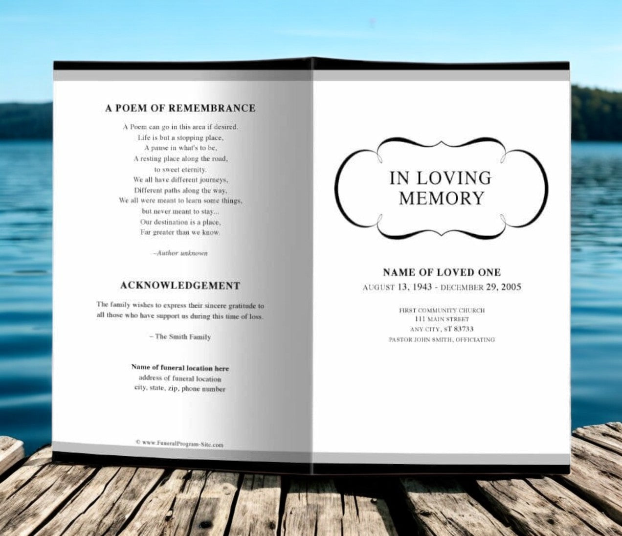 Austin Funeral Program Template