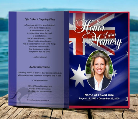 Australia Funeral Program Template