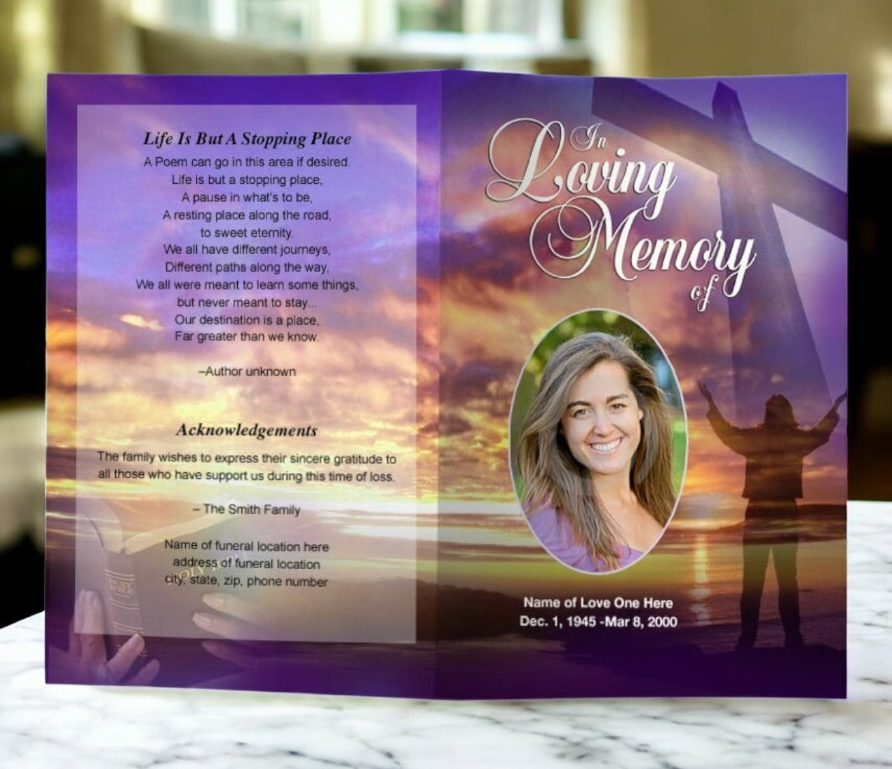 Worship Funeral Program Template