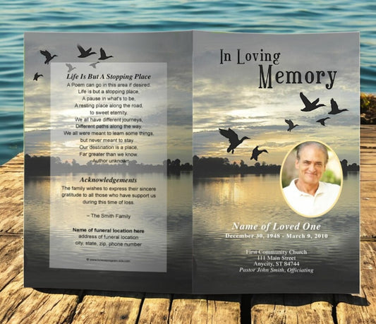 Flight Funeral Program Template