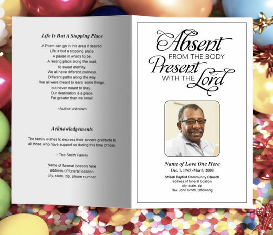 Present Funeral Program Template