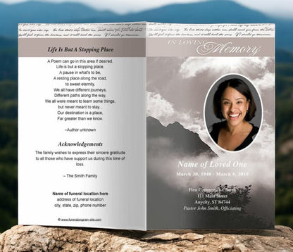 Mountain Funeral Program Template