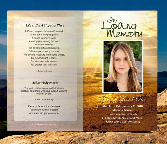 Shine Funeral Program Template