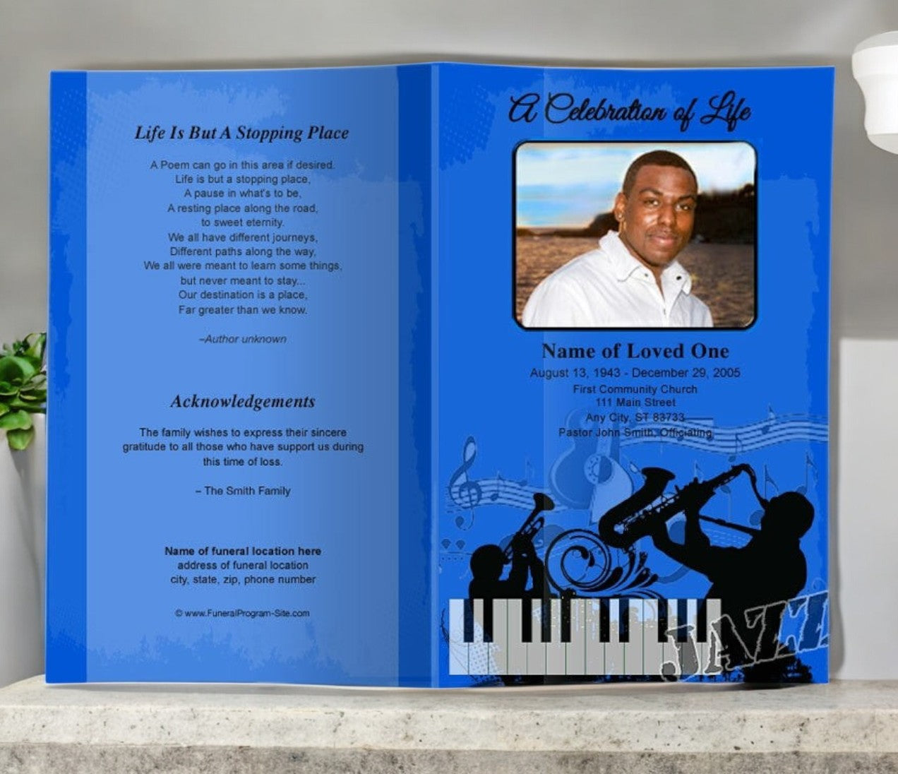 Jazz Funeral Program Template