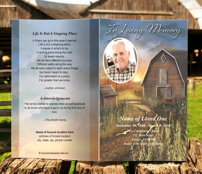 Barn Funeral Program Template