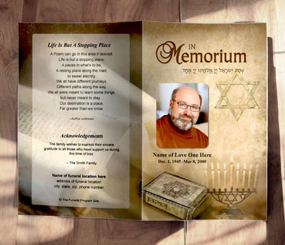 Jewish Funeral Program Template