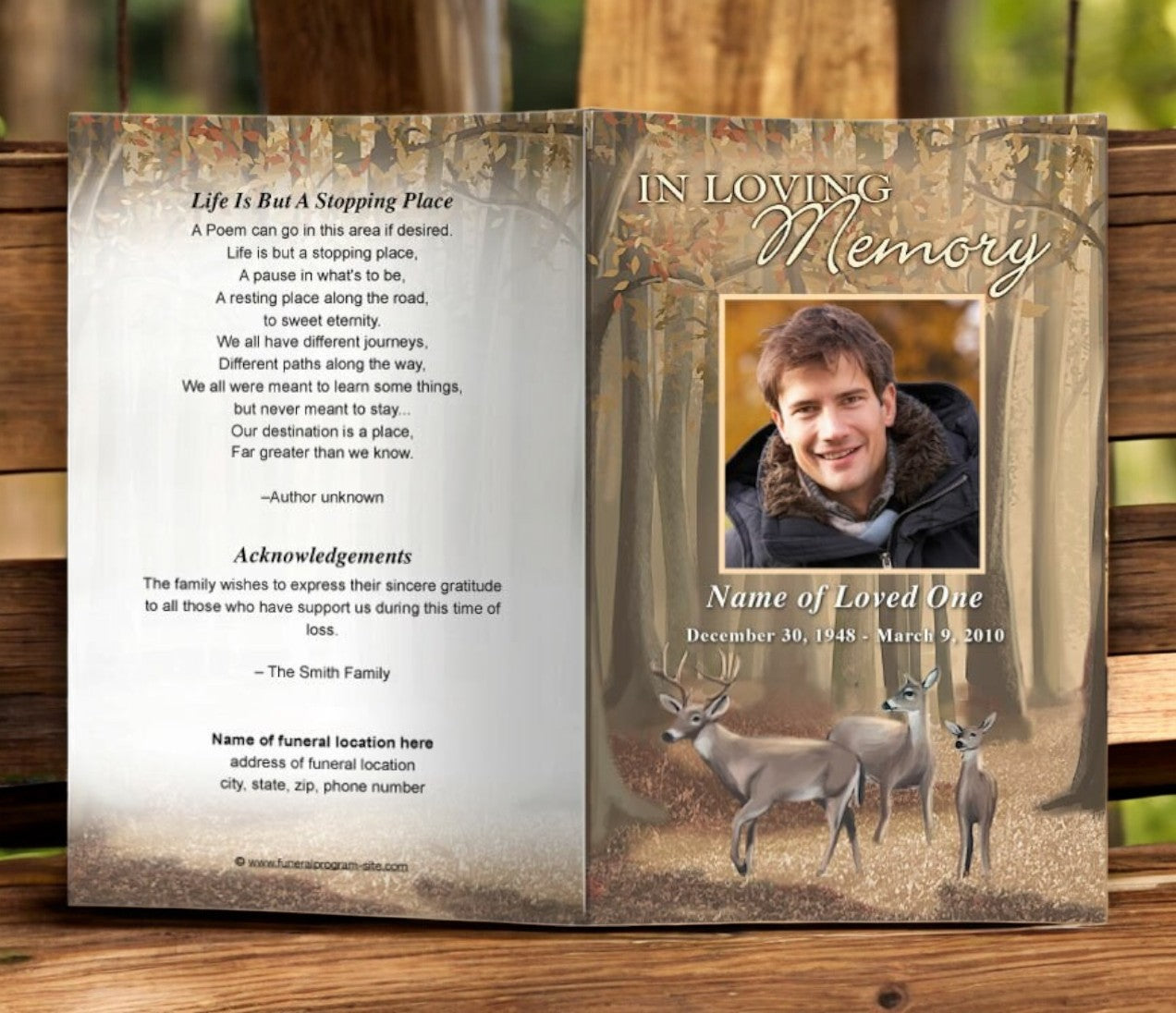 Deer Funeral Program Template