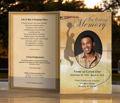 Basketball Funeral Program Template