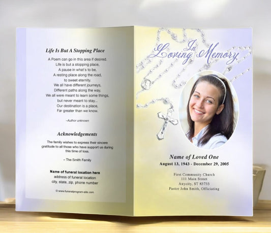 Beads Funeral Program Template