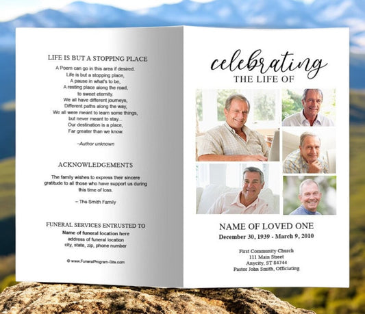 Multi Photo Funeral Program Template