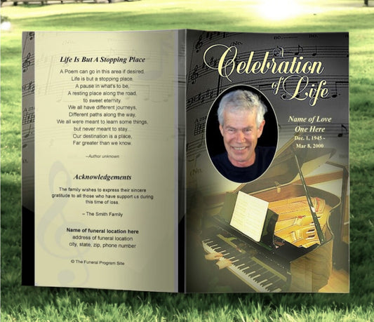 Melody Funeral Program Template