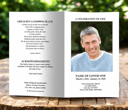 Blank Funeral Program Template