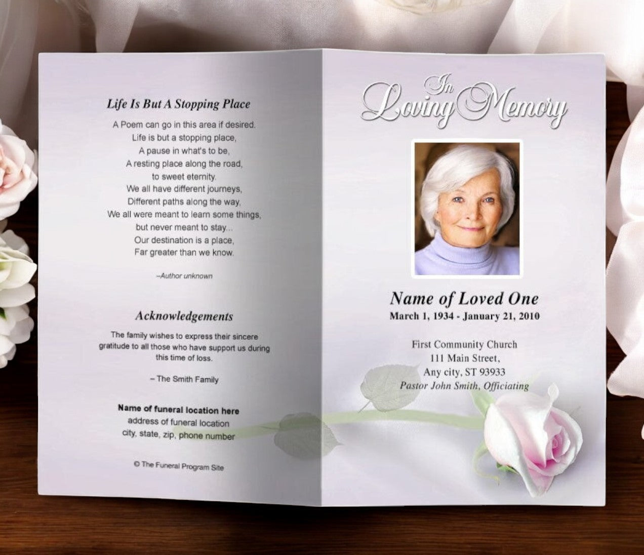 Beloved Letter Single Fold Program Template