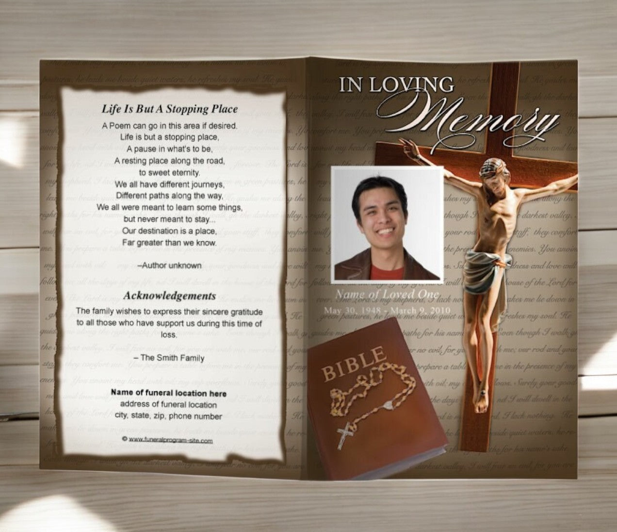 Rosary Funeral Program Template