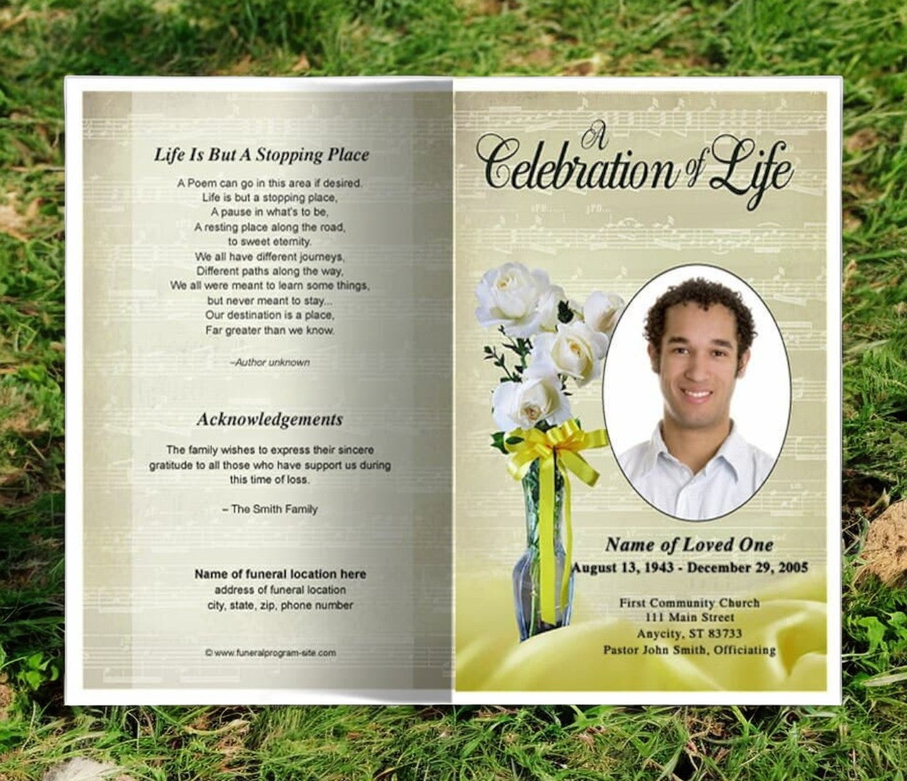 Vivace Funeral Program Template