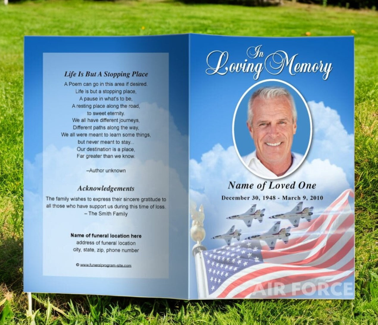 Air Force Funeral Program Template