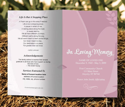 Dove Funeral Program Template