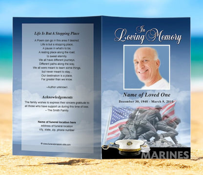 Marines Funeral Program Template