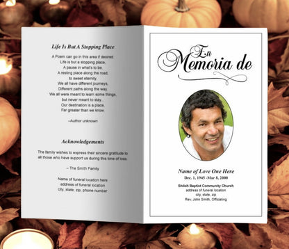 Memoria Funeral Program Template