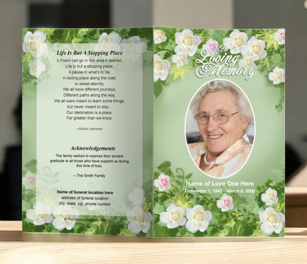 Garden Funeral Program Template