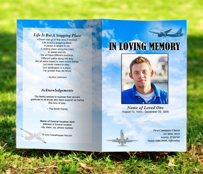 Airplane Funeral Program Template