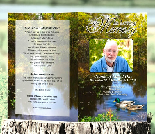 Duck Pond Funeral Program Template