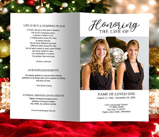 Duo Photo Funeral Program Template