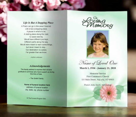 Blossom Funeral Program Template