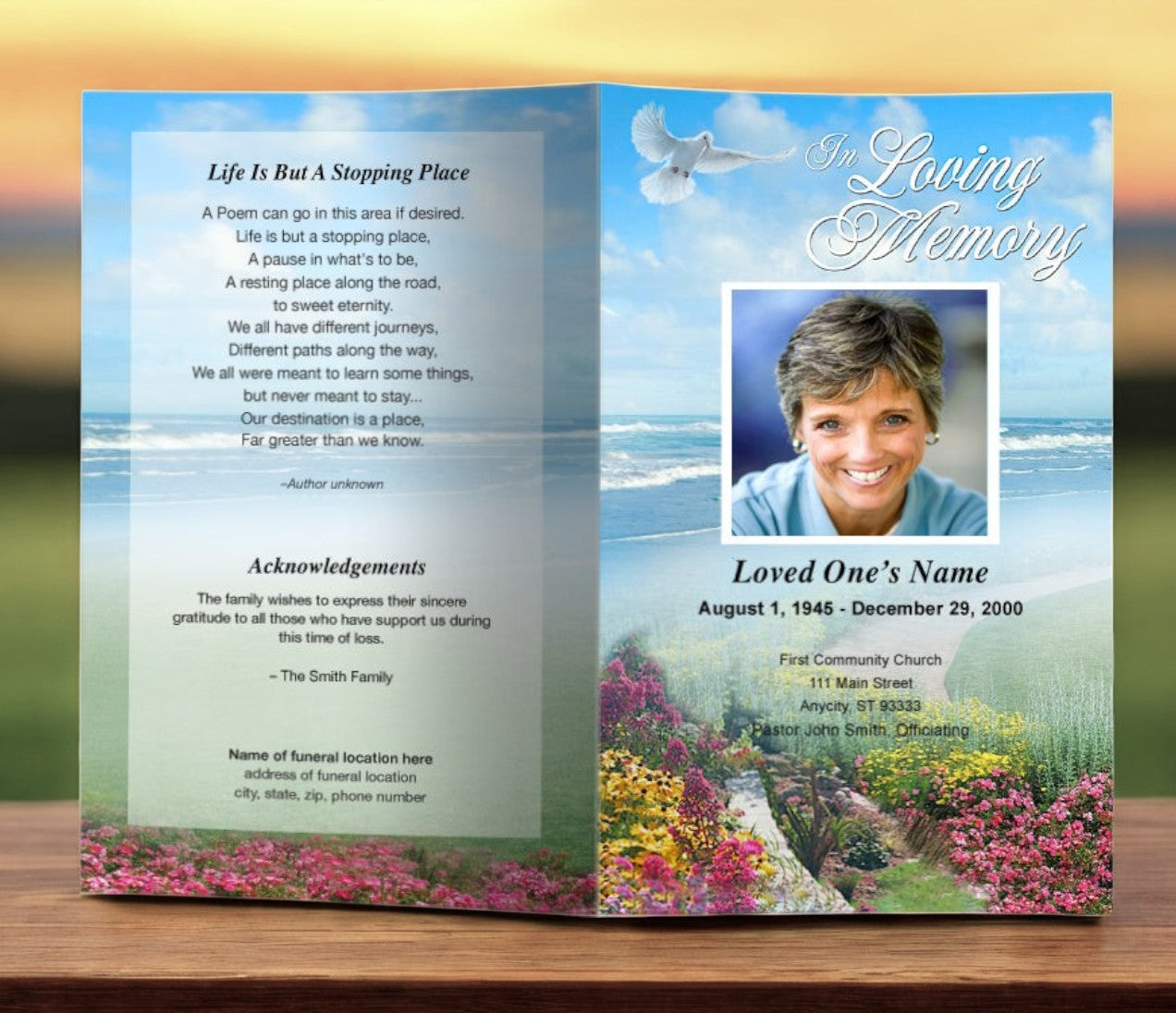 Unforgettable Funeral Program Template