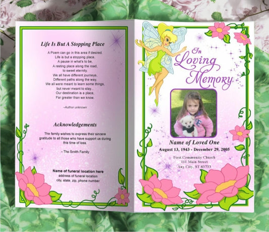 Fairy Funeral Program Template