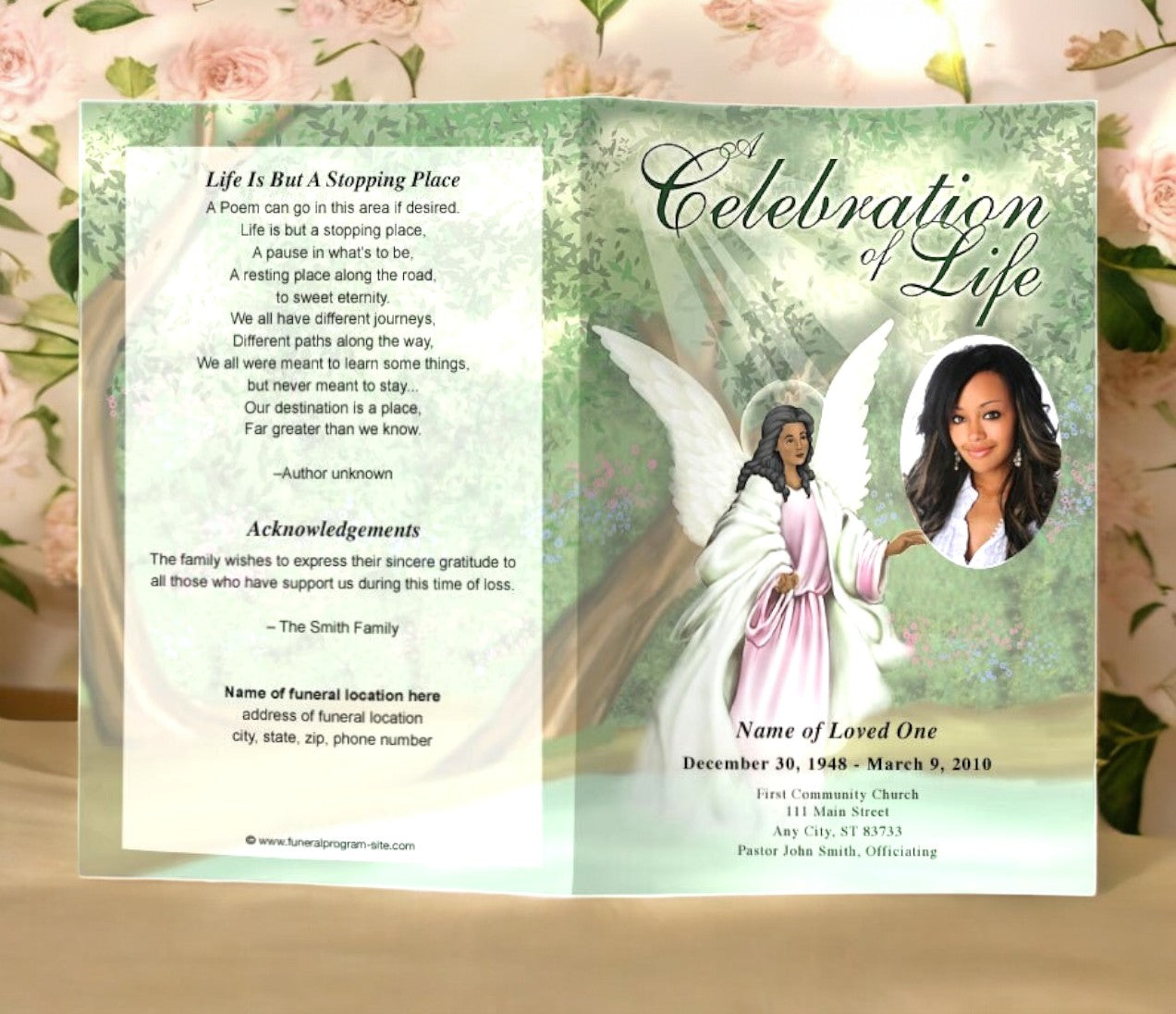 Faith Funeral Program Template