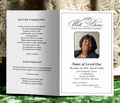 Faithful Funeral Program Template