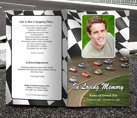 Racing Funeral Program Template