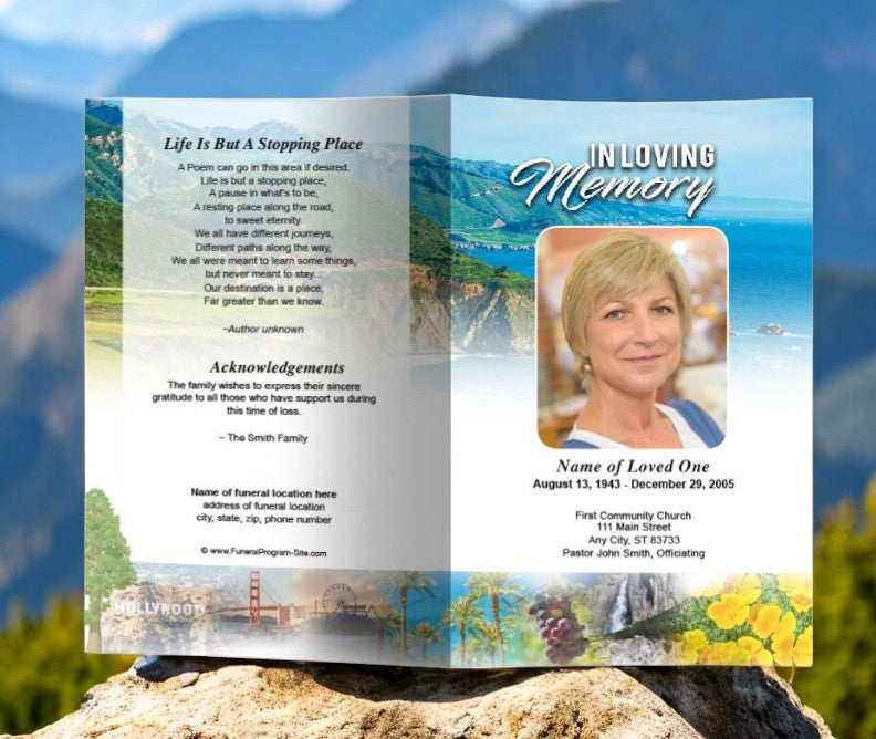 California Funeral Program Template