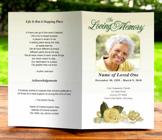 Memory Funeral Program Template