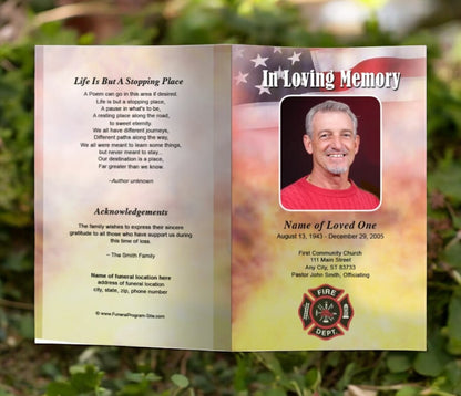 Firefighter Funeral Program Template