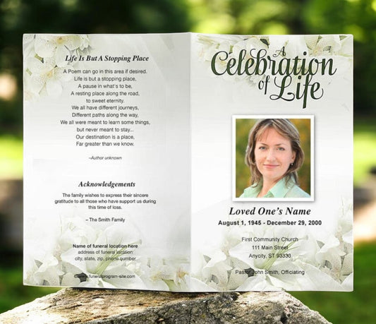 Lily Funeral Program Template