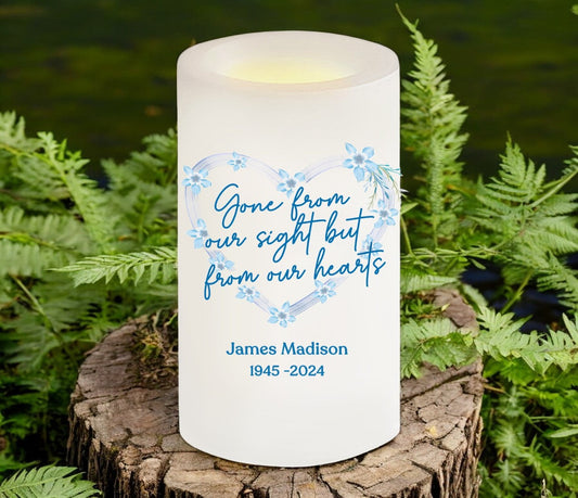 Gone From Sight Personalized Flameless LED Memorial Candle