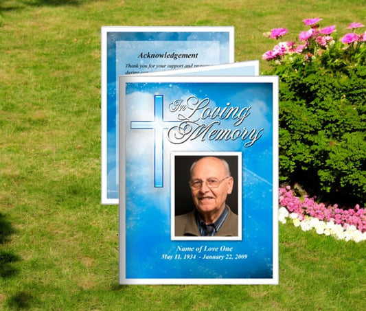 Heaven Small Memorial Card Template