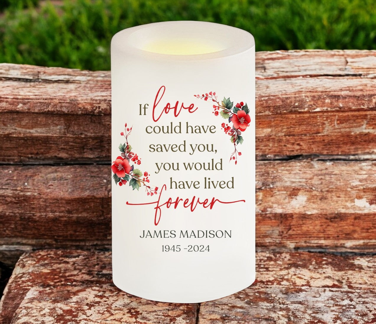 If Loved Personalized Flameless LED Memorial Candle