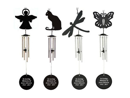 Personalized Turtle Silhouette In Loving Memory Memorial Wind Chime.