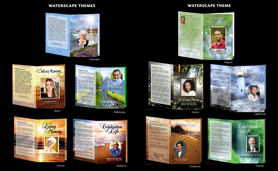 Business 60 BiFold Funeral Programs Package.