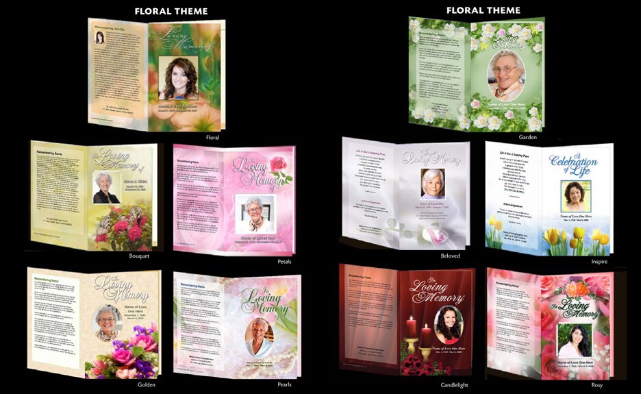 Business 60 BiFold Funeral Programs Package.