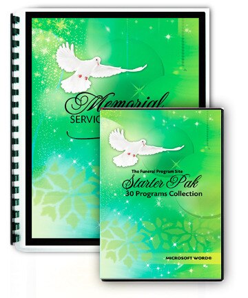 Basic Starter30 BiFold Funeral Program Package.