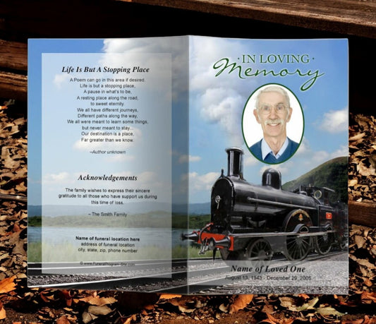 Train Funeral Program Template